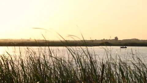 Beautiful sunset over the lake - Full HD, Cinematic Stock Footage 140333637