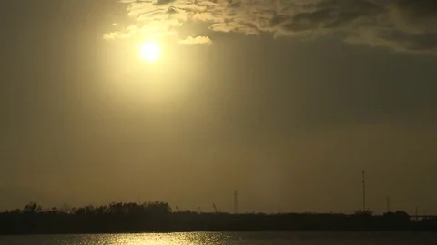 Beautiful sunset over landscape Stock Footage 84509437