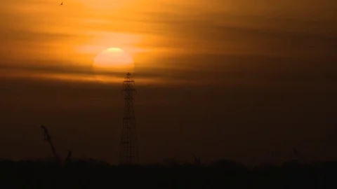 Beautiful sunset over landscape Stock Footage 84509458