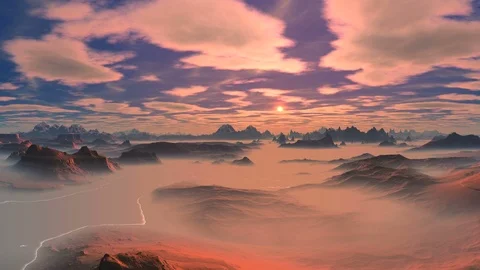 Beautiful Sunset over the Mountains Stock Footage