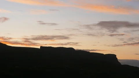 Beautiful Sunset Over Mountains On The Isle Of Skye In Scotland Stock Footage