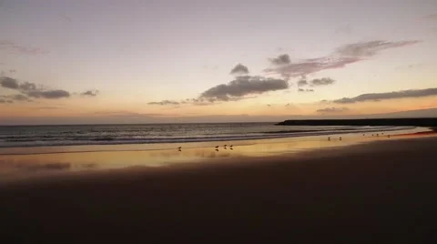 Beautiful sunset over the ocean aerial view Stock Footage 68304070