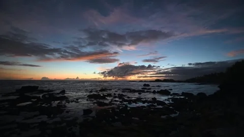 Beautiful sunset over the ocean, creating a serene and picturesque scene. Stock Footage 273018102