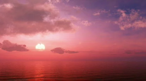 Beautiful sunset over the ocean Stock Footage 636373