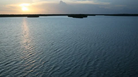 Beautiful Sunset Over Ocean Stock Footage 26148592