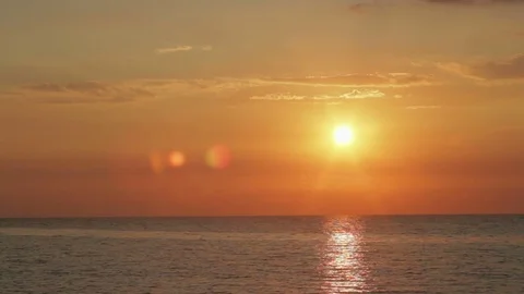 Beautiful sunset over the ocean Stock Footage 79676871