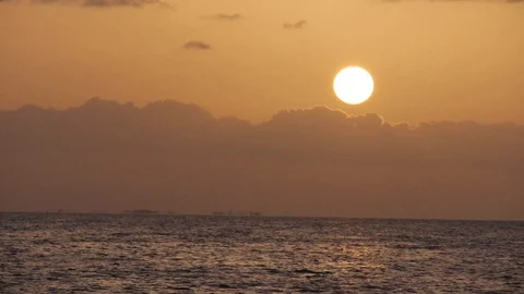 Beautiful Sunset Over Ocean Stock Footage 91228396