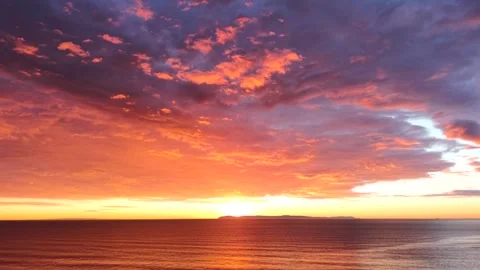 Beautiful Sunset Over Ocean Stock Footage 340578826