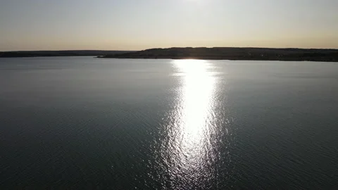 Beautiful sunset over the river Stock Footage 144034839