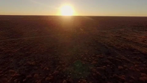 Beautiful sunset over savannah Namibia. Stock Footage 77506228