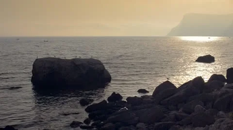 Beautiful sunset over the sea Stock Footage 24006974