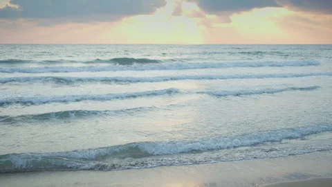 Beautiful sunset over the sea. Reflection of the setting sun on the seascape Stock Footage 315979980