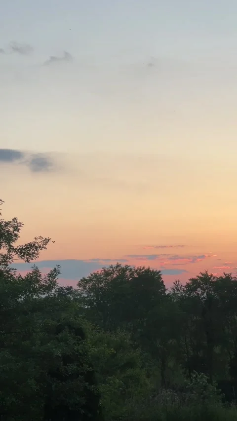 A beautiful sunset over some old country fields Stock Footage 196117744