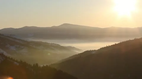 Beautiful sunset over the valley Video stock 21879437