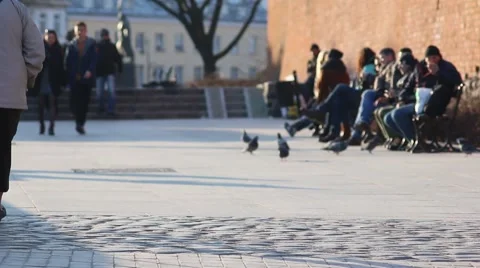 Beautiful sunset over Warsaw's Old Town. Stock Footage 61845882