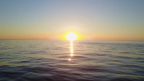 Beautiful Sunset Over Water Stock Footage