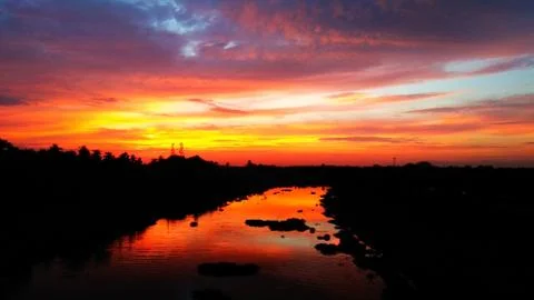 Beautiful sunset Stock Photos