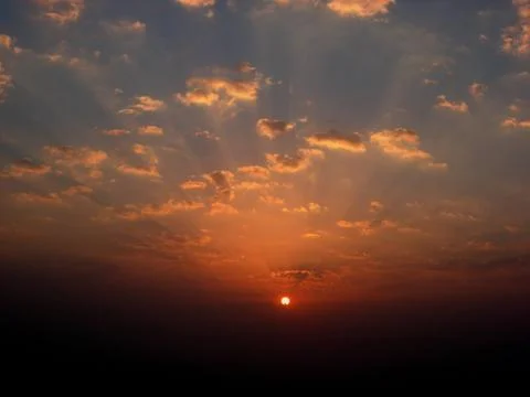 Beautiful Sunset rays Stock Photos