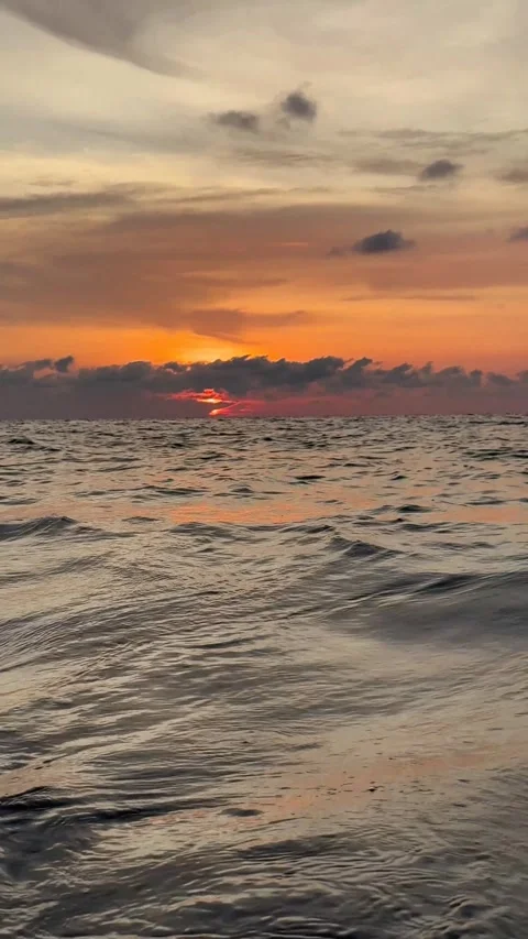 Beautiful sunset with reflection in the sea Stock Footage 277691780