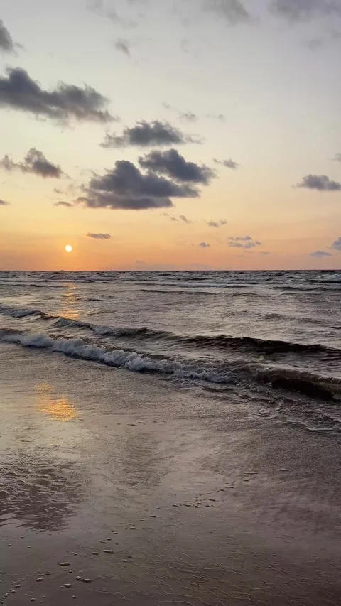 Beautiful sunset with reflection in the sea Stock Footage 277697199