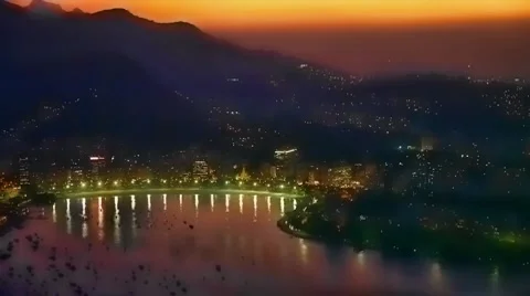 Beautiful sunset in Rio de Janeiro Brazil Full HD  1080P Stockbeeldmateriaal 7733431