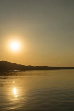 Beautiful sunset on the river Stock Photos
