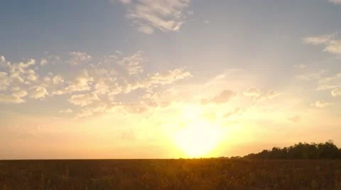 Beautiful sunset. Running clouds. Twilight. Time lapse. Video stock 55570830
