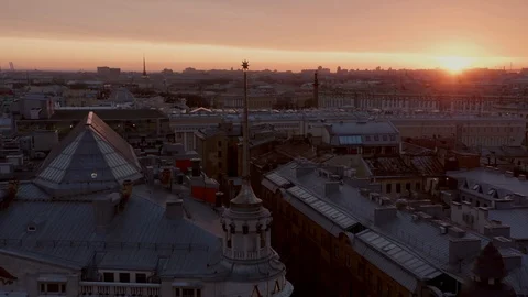 Beautiful sunset in Saint-Petersburg Stock Footage 106902053