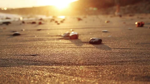Beautiful Sunset on Sandy Beach 스톡 동영상 138846001