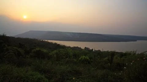 Beautiful sunset scene at the river Stock Photos