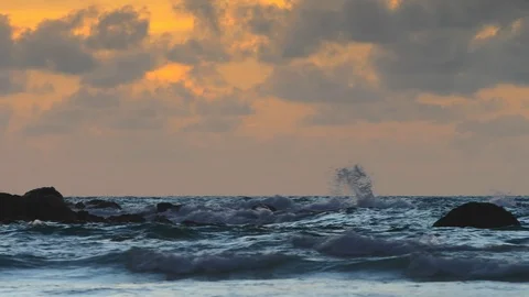 Beautiful sunset sea background Video stock 86294933