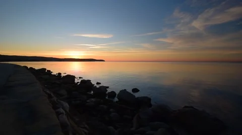 Beautiful sunset on the sea Video stock 60232934