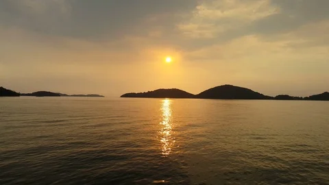 The beautiful sunset on the sea. Stock Footage 110625947