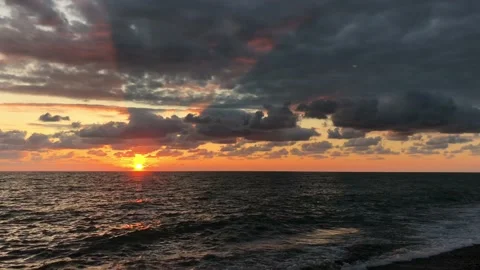Beautiful sunset on the sea Stock Footage 114111623