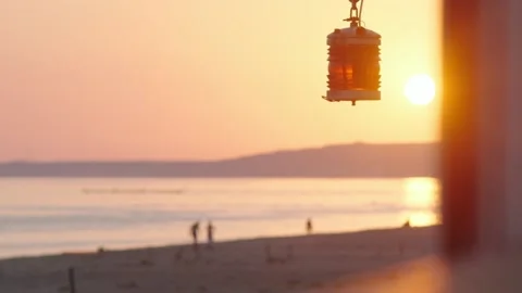 Beautiful sunset by the sea Stock Footage 140233032