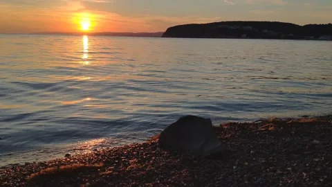 Beautiful sunset on the sea Stock Footage 155691444