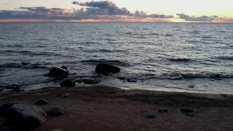 Beautiful sunset by the sea Stock Footage 207664055