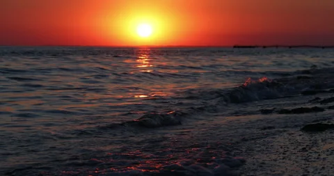 Beautiful sunset on the sea. Stock-Footage 255042443