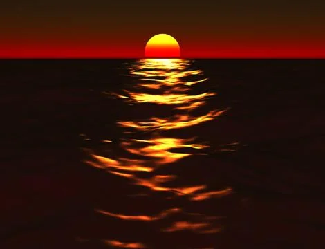 Beautiful Sunset Sea Stock Illustration