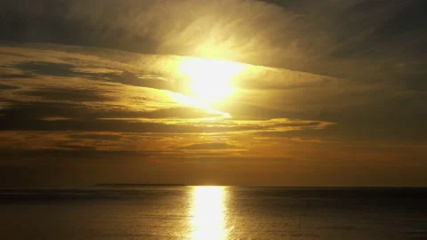 Beautiful sunset seascape Stock Footage 136591995