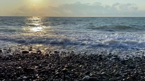 Beautiful sunset on the seashore. Stock Footage 248971962