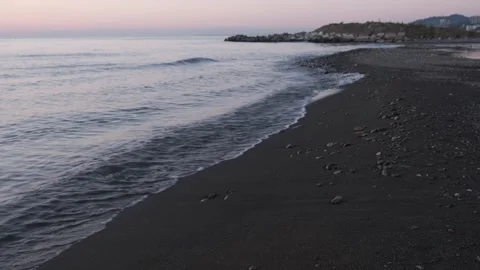 Beautiful sunset on the seashore. Stock Footage 252067387