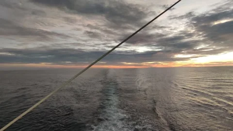 A beautiful sunset seen from aboard the ship. Stock Footage 311489842