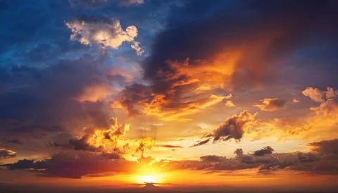 Beautiful sunset sky background Stock Photos