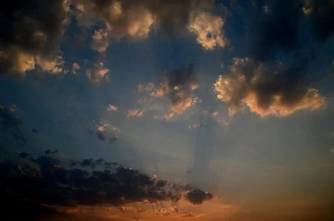 Beautiful sunset sky with clouds. Abstract sky. Stock Photos