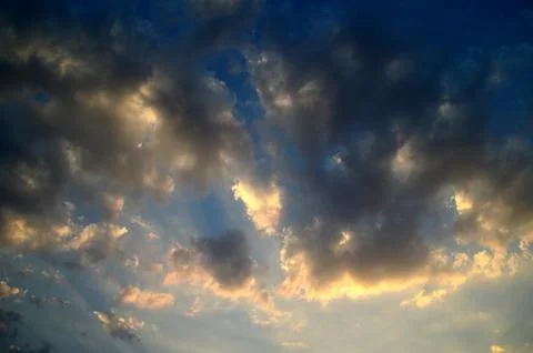 Beautiful sunset sky with clouds. Abstract sky. Stock Photos