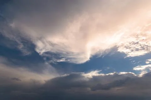 Beautiful sunset sky with clouds Stock Photos