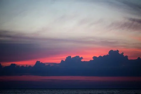 Beautiful sunset sky with clouds Stock Photos