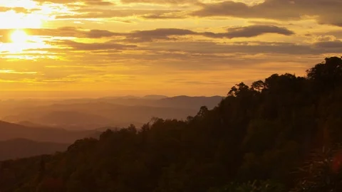 Beautiful sunset sky with mountain ranges Stock Footage 103401885