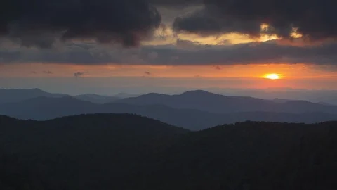 Beautiful sunset sky over the mountain ranges Stock Footage 103826258
